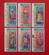 6 CUPONES ONCE SPANISH LOTTERI AÑO 1996 TEMA (TRAJES TÍPICOS) ESTADO BUENOS - Lottery Tickets