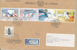 Cyprus Republic Registered Cover / FDC 9-5-1988 Complete Set Of 4 EUROPA CEPT Sent To Denmark - Covers & Documents