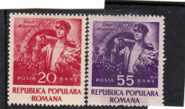 MINER'S DAY 1952  MI.Nr.1402/03 ,MNH, ROMANIA - Nuevos