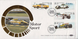 Isle Of Man Benham Silk FDC - Auto's