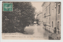 SOMMIERES - GARD - INONDATIONS DU 26 SEPTEMBRE 1907 - QUAI CLEON CRIOLLET ENVAHI PAR LES EAUX - Sommières