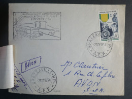 DM4 AEF    BELLE LETTRE  1ER ESSAI RRR 1954  BRAZZA A AVON   +N°229+ AFF.   INTERESSANT+ + - Briefe U. Dokumente