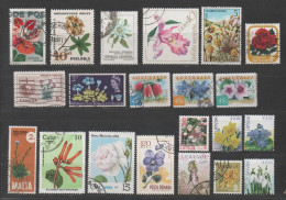 Flora, Used, Lot 30 Stamps - Otros & Sin Clasificación