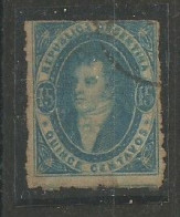 Rivadavia 15c Azul Seminitido - Used Stamps