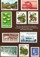 Sweden 1977  Postcards With Imprinted Stamps  - The Most Beutiful Stamps Issued 1977   Unused - Lettres & Documents