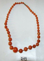 C213 Bijou - Collier De Perles Rougeâtres - Halsketten