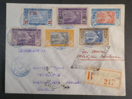 DM4 AOF COTE  D IVOIRE    BELLE LETTRE RECO  AERO 1937 PETIT BUREAU  ABENGOUROU A ST ESTEPHE +2F+ AFF.   INTERESSANT+ + - Storia Postale