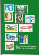 Sweden 1980  Postcards With Imprinted Stamps  - The Most Beutiful Stamps Issued 1980   Unused - Covers & Documents