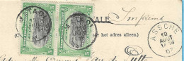 Timbres Type Mols-Etat Indépendant Du Congo Paire 5c Vert N°16-1907-Cpa-Congo Belge-Construction D'habitation à Irebu - Brieven En Documenten