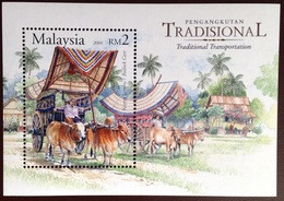 Malaysia 2004 Traditional Transport Animals Cattle Minisheet MNH - Fattoria