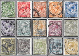 KGV SG351-96 ½d To 1/- WMK Royal Cypher Full Set Of 15 (inc 9d Olive) Used Hrd2a - Oblitérés