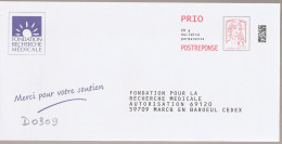 D0309 - Entier Postal PAP Réponse CIAPPA - Fondation Pour La Recherche Médicale (agrément 16P113) - PAP : Antwoord /Ciappa-Kavena