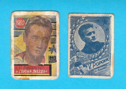 VLADIMIR "VLADICA" POPOVIĆ (FK Crvena Zvezda) Serbia Ex Yugoslavia Lot Of 2. Vintage Football Cards 1960s * Soccer - Trading-Karten