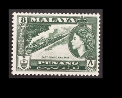 (TI)(MLYPNQ57-2) MALAYA MALAYSIA MALAISIE Penang 1957 Queen Elizabeth II ** MNH Neufs 8cents - Penang