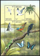 Grenada 1999 MNH Birds Oiseaux Vögel Butterfly Lizard Whale Wild Life Animal Flora Fauna MNH Stamps Full Set Block Luxe - Pájaros Cantores (Passeri)