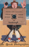 Scarborough The Beach Photographer Antique Yorkshire Camera Postcard - Scarborough