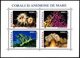 Romania 2001 Marine Life Reefs Corals Anemones Sea Star Under Sea Ocean Fauna Flora MNH Stamps Blocks 2 Minisheets Serie - Marine Life