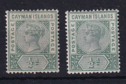 Cayman Islands: 1900   QV    SG1/1a   ½d   Deep Green And Pale Green   MH - Cayman Islands