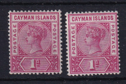 Cayman Islands: 1900   QV    SG2/2a   1d   Rose-carmine And Pale Carmine  MH - Cayman (Isole)