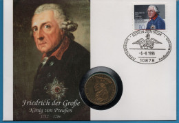 DEUTSCHLAND GERMANY NUMISLETTER 5 MARK 1986 F FRIEDRICH DER GROSSE VERGOLDET GOLD PLATED Frederic II Le Grand - 5 Mark