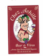 CP 014 CARTE VISITE CHEZ ACHILLE BAR A VINS BAYONNE - Cartes De Visite