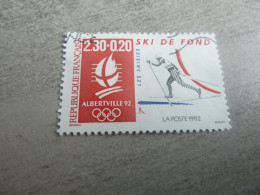 Les Saisies - J.O D'Hiver 92 - Ski De Fond - 2f.30+20c. - Yt 2678 - Rouge, Gris Et Bleu - Oblitéré - Année 1990 - - Inverno1992: Albertville