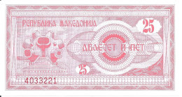 MACEDOINE 25 DENARI 1992 UNC P 2 - Noord-Macedonië