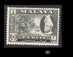 (TI)(MLYPRS57-2) MALAYA MALAYSIA MALAISIE PERLIS 1957 Sultan ** MNH Neufs 1cent (2) - Perlis