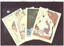 LES 4 ELEMENTS  - 4 CARTES 10x15cm -  PAR GEORGE BARBIER - TB - Collections & Lots