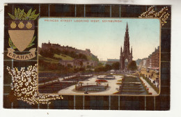 CS29. Vintage Postcard. Princes Street Looking West. Edinburgh. Graham Tartan - Midlothian/ Edinburgh