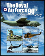 Maldives 2008 MNH Planes Royal Air Force 90th RAF Aviation Planes Helicopters MNH Luxe Stamps Block Serie - Sonstige (Luft)