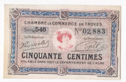 Aude . Chambre De Commerce De Troyes 50 Centimes 1926 Serie 546 . N° 02,883 - Cámara De Comercio