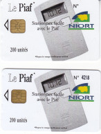 Lot De 2Piaf NIORT 200U  12.05   1000EX (l'une Avec N° Et L'autre Sans) Abimé Gauche Cote Puce - Cartes De Stationnement, PIAF