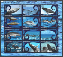 Cook Islands Aitutaki 2012 MNH LUXE Dolphins Whales Marine Life Oceans Mammals Animals Fauna Stamps Block Full Set Sheet - Marine Life