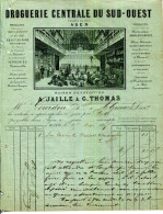 FACTURE.47.AGEN.DROGUERIE CENTRALE DU SUD-OUEST.A.JAILLE & G.THOMAS. - Chemist's (drugstore) & Perfumery