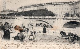 NICE - LES BLANCHISSEUSES DU PAILLON - CARTOLINA FP SPEDITA NEL 1901 - Leven In De Oude Stad