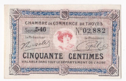 Aude . Chambre De Commerce De Troyes 50 Centimes 1926 Serie 546 . N° 02,882 - Chambre De Commerce