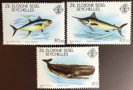 Seychelles Zil Eloigne Sesel 1980 Marine Life Fish Whales MNH - Marine Life