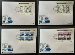 Finland Finnland Finlande 2024 Definitives Bird Map Ship Lighthouse BeePost Sheetlet's Set FDC - FDC