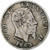 Italie, Vittorio Emanuele II, 20 Centesimi, 1863, Milan, Argent, TB+ - 1861-1878 : Vittoro Emanuele II