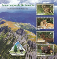 Romania 2022 Calimani Park S/s, Mint NH, Nature - Birds - Cat Family - Deer - National Parks - Ongebruikt
