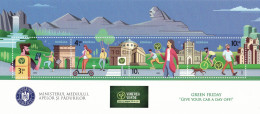 2022, Romania, Green Friday, Bicycles, Dogs, Environment Protection, Souvenir Sheet Of 4, MNH(**) - Neufs