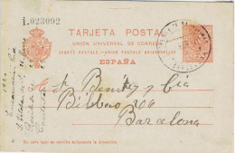 54597. Entero Postal SAN ESTEBAN De SESROVIRES (Barcelona) 1920. Alfonso XIII Medallon - 1850-1931