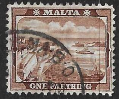 MALTA - 1901 - PORTO DELLA VALLETTA - 1 F - USATO (YVERT 12 - MICHEL 15) - Malte
