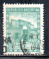 ARGENTINA 1943 1951 RESTORATION OF INDEPENDENCE HOUSE TUCUMAN  5c USED USADO OBLITERE' - Oblitérés