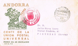 54602. Carta Franquicia Correos MADRID 1975. Servicio Filatelico. Sobre ANDORRA U.P.U - Cartas & Documentos