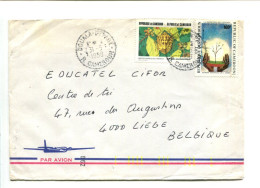 CAMEROUN - Affr. Sur Lettre Par Avion Pour La Belgique + Test Code Postal Barre Fluo - Cameroon (1960-...)