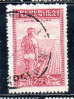 ARGENTINA 1942 1950 1949 AGRICULTURE 25c USED USADO OBLITERE' - Oblitérés