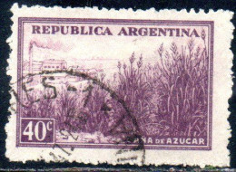 ARGENTINA 1942 1950 1949 SUGAR CANE 40c USED USADO OBLITERE' - Oblitérés