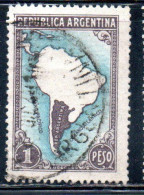 ARGENTINA 1942 1950 1949 MAP OF SOUTH AMERICA 1p USED USADO OBLITERE' - Gebraucht